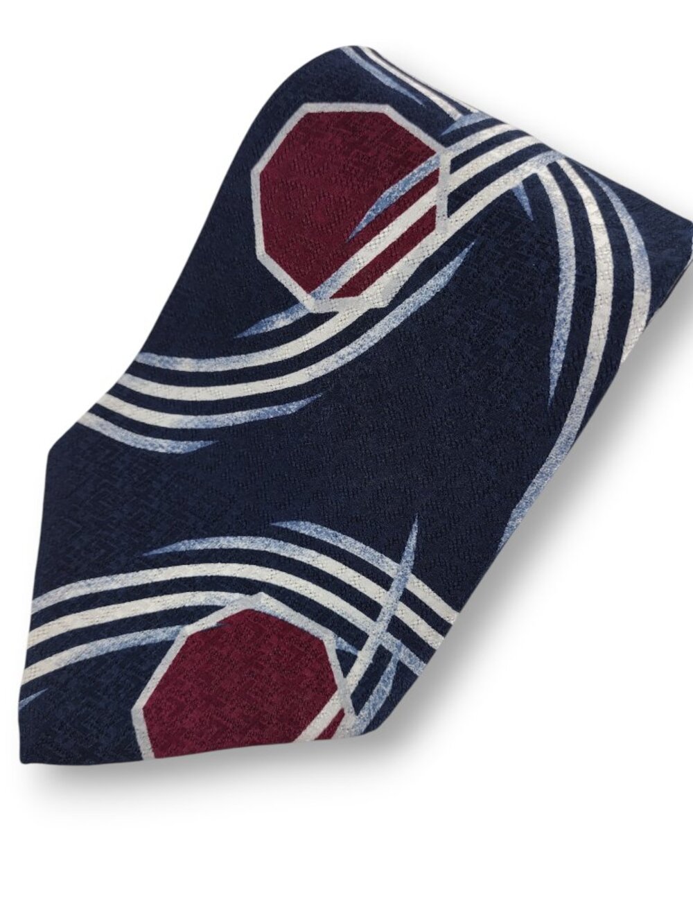 Vintage Bachrach Blue Abstract All Silk Necktie 4 x 56.5